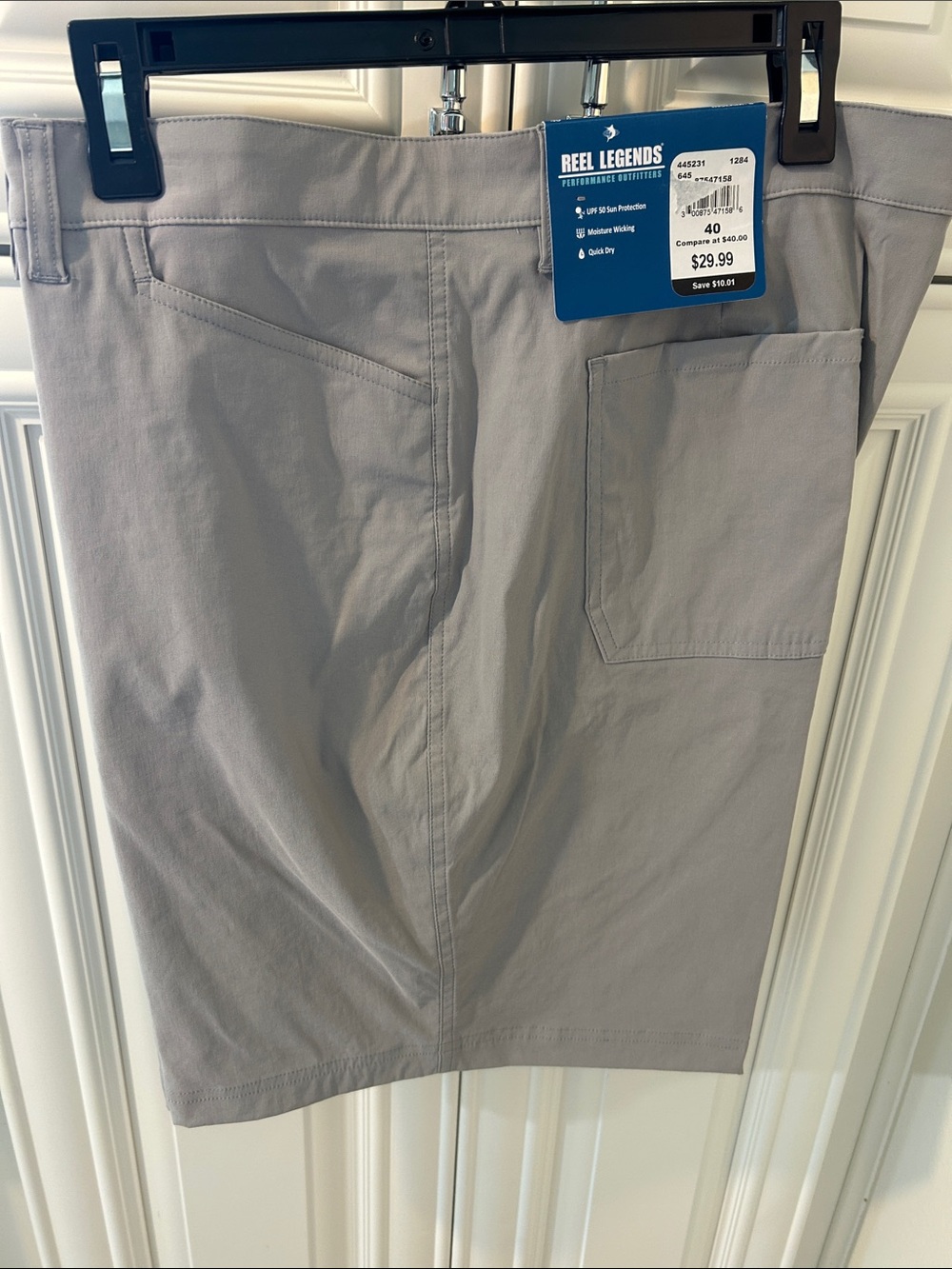 Reel Legends Men's Light Gray Performance Flat-Front Shorts